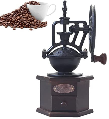 ZEKKLE Macinino da caffè a mano, vintage, a manovella, in stile vintage, con regolatore poligonale per spezie, noci, erbe aromatiche per migliorare il gusto, l'acidità e la finitura