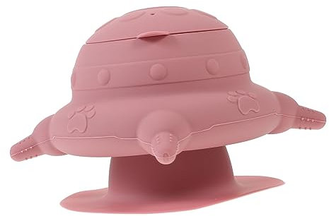 POPETPOP Puppy Milk Feeder 4 Simulated Nipples Silicone Puppy Feeding Bowl Pink Nursing Bottle Station