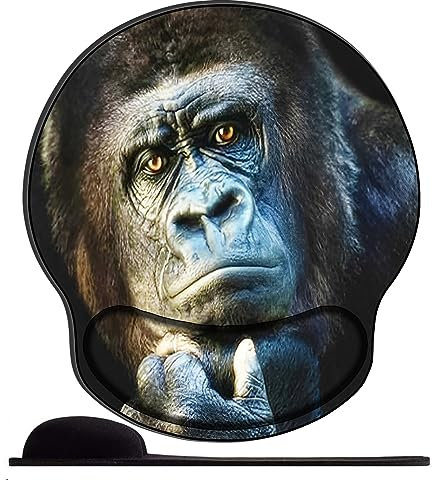 Mauspad mit Gelkissen,Mousepad Ergonomisches Wasserdicht Komfort Mausmatte mit Handgelenkpolster Handauflage für Alle Maus Offfice Heim Computer Laptoplustiger AFFE