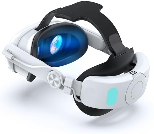 Elite Gurt mit Akku für Quest 3, NEWENMO 5300 mAh Akkupack, Kopfband, verstellbares VR-Zubehör für Quest 3 Halo-Gurt, um Druck zu reduzieren und die Spielzeit zu verlängern