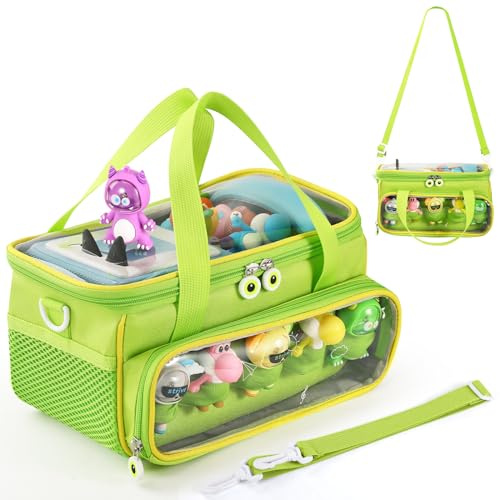 OUKNAK Tragetasche für Toniebox, Aufbewahrungstasche für Tonie Charaktere mit Schultergurt und Griff, Home Outdoor Handtasche für Toniebox 2 Audio Player und Puppen (Grün)