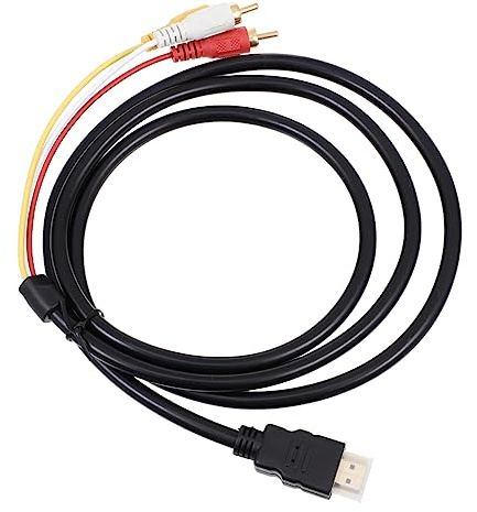 UPKOCH Digitaler Videoadapterkabel zu Av Konverter aus Kupfer Plug And Play | Tv Receiver und Fernseher, Digitale Signalübertragung ohne Treiberinstallation, Praktische 3rca-verbindung
