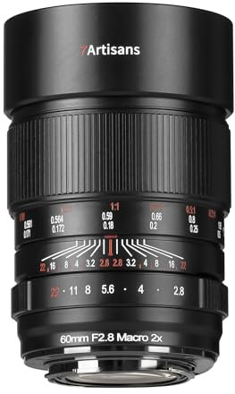 7artisans 60mmF2.8 Macro 2X Manual Focus Full Frame Mirrorless Camera Lens Compatible for Nikon Z-Mount Cameras Z5 Z6 Z6II Z7 Z7II Z9 etc.