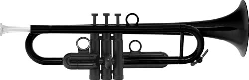 Classic Cantabile MardiBrass ABS Kunststoff Trompete - Blasinstrument - Perinet-Ventile - 450g leicht - Inkl. 2 Mundstücke, Gigbag & Ersatzventilen - Schwarz - Musikinstrument für Kinder & Erwachsene