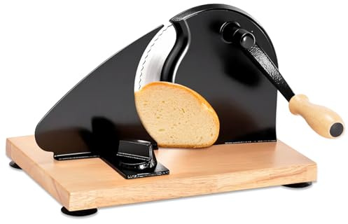 Manual Bread Slicer for Homemade Sourdough Bread - Adjustable Thickness & Evenly Slicing, Hand Crank Bread Slicer for Buns, Bagels Etc,Sharp Stainless Steel Blade