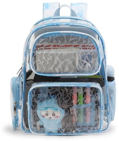 Mochila transparente TINYAT para mujer, mochila transparente de PVC super casual, mochila de moda para damas, mochila para compras y citas, T9051