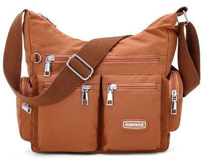 NOTAG Crossbody väskor för kvinnor vardaglig flera fickor handväska axelväska vattentät nylon messengerväska, Orange
