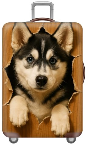 Elastisch KofferhüLle FüR 18-32 Zoll,Reise KofferschutzhüLle,Waschbare GepäCkabdeckung Aus Polyester,Reisekoffer SchutzhüLle Mit ReißVerschluss,Katzen Hunde Tier Luggage Cover (Farbe 6,XL(29-32inch))