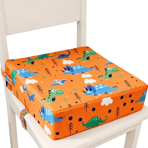 SitzerhöHung Stuhl Kind, 32 * 32 * 8cm Wasserabweisende Sitzkissen Kinder, Boostersitze für Esstisch Pad, Tragbare StuhlerhöHung Kindersitzerhöhung Waschbar Verstellbar Zerlegbar Nichtrutschen