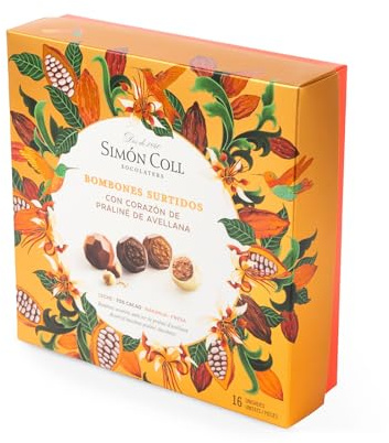 Bombones surtidos con interior de Praliné de Avellana, Caja de 16 unidades, 144g | Simón Coll