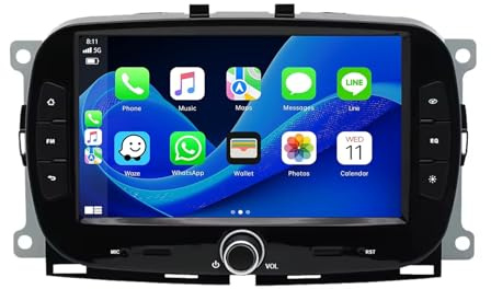 Autoradio da 9 pollici con Android 15 per FIAT 500 2016 2017 2018 2019,lettore multimediale per auto con GPS,comandi al volante,telecamera di retromarcia,Bluetooth,vivavoce,DVR,telecamera HD,schermo