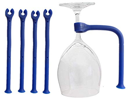 PPX Silikon-Stemware Saver Flexible Stielgläser-Halter Geschirrspüler Weinglas Protector Tether Silikon Geschirrspüler-Aufsatz von PPX (blau)