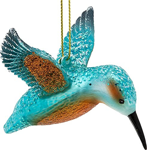 SIKORA Eisvogel besondere Weihnachtskugel Glas Christbaumschmuck Deko Figur Weihnachten Anhänger Ornament - Trend Line - BS550