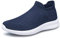 Ladies Trainers with Memory Foam Comfortable Slip on Work Walking Shoes Navy Blue Size 6