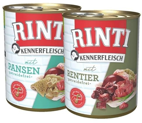 Rinti Kennerfleisch Multipack Pansen und Rentier 24 x 800 g