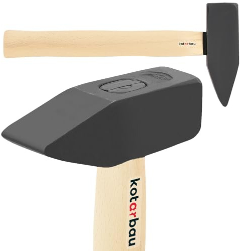 KOTARBAU® Hammer - 1,5 kg - Schlosserhammer mit Holzstiel - 32 cm - Vorschlaghammer - mit robustem Kopf - Ergonomisch - Heimwerker Werkzeug - Stahl