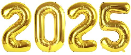 2026 Balloon Numbers - 40 Inch Gold New Years Eve Party Supplies 2026, Nye Decor Party Decorations Happy New Year, New Years Eve Foil Party Balloons, Graduation Party Decorations