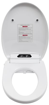 QUIOTUIR Intelligenter Toilettensitz Wc WC-Sitz Bidet Toilettensitz elektrisch beheizbar, Weiß