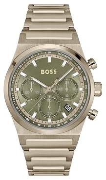 BOSS Montre Chronographe à Quartz pour Homme Collection Candor Chrono avec Bracelet en Acier Inoxydable Or Beige - 1514222