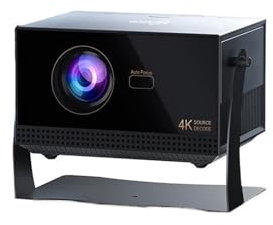 KKENZA Proyector YT007 Full HD con cardán de 360 ​​Grados, Video 4K, Smart TV, 1080P, 18000 lúmenes, proyector de Cine en casa de 2+32 GB(Add 100 Inch Scree)