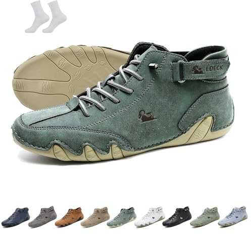 Bottes montantes à enfiler pour hommes et femmes, fabriquées en Italie, chaussures Beck, antidérapantes, légères et respirantes, baskets décontractées pieds nus(vert,39 EU)