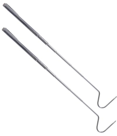 Gatuida Lot de 2 Hameçons pour Reptiles Télescopiques 71 Cm en Acier Inoxydable, Crochets Robustes pour Attraper Serpents, Outil Sécurisé pour Capture et Manipulation, Usage Extérieur