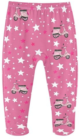 KICPOAY Baby Pants Star Motor Bikes Cotton Pull on Footed Pants for Baby Boys Girls 9-12M Multicolor