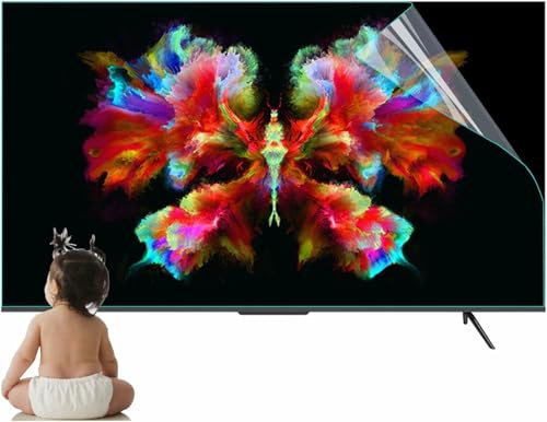 CWCQGH TV Screen Protectors 43-75 Inch, Anti Blue Light Eye Protection Screen Filter, Anti-Scratch Protector Film PET Anti-Scratch Injury for LCD, LED, 4K OLED &HDTV- (60in 1327x749mm)