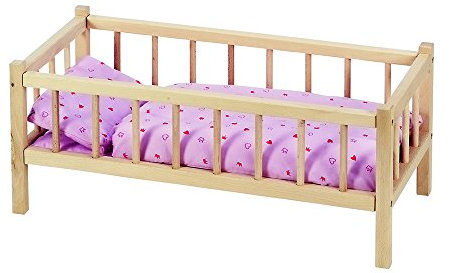 goki RA107 Massivholz-Puppenbett 60 cm – stabiles Puppenzubehör zum kreativen Spielen im Kinderzimmer