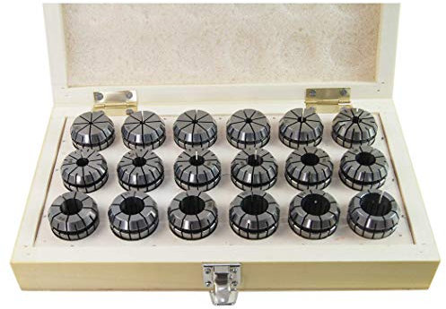 KATSU ER32 Spring Collet Set 18 Pieces 3-20mm Gripping Range Precision Router Collet Chuck for CNC Workholding Engraving Machine and Milling Lathe Tool 11028299