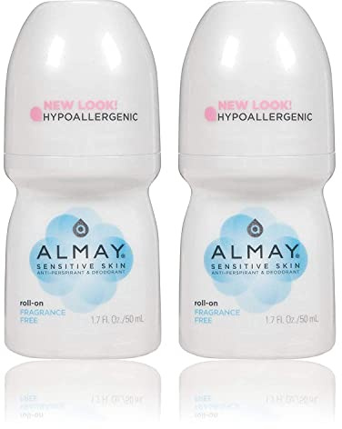ALMAY Anti-Perspirant & Deodorant Sensitive Skin Roll-On, 1.7 Oz (Pack of 2)
