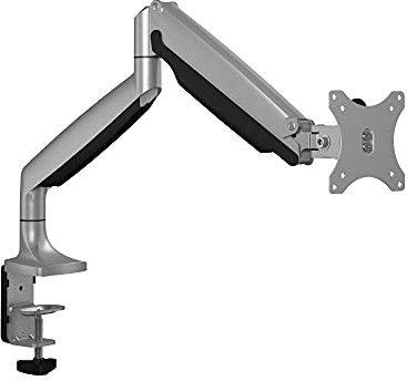 ICY BOX Monitor Halterung für 1 Monitor bis 32 Zoll (bis 9kg, VESA 75x75/100x100), 2 Montageoptionen, Schwenk-& Neigbar, Kabelführung, Ergonomisch, IB-MS503-T