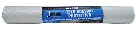 Nespoli – Telo Copritutto Adesivo I-Proten 45cm x 36m, Telo Plastica Impermeabile 16 m² per Mobili, Pavimenti, Scale e Infissi - Teli per Imbiancare Resistenti e Antistrappo Senza Residui Adesivi