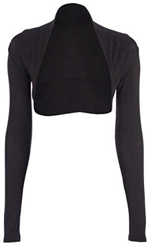 krautwear dam bolero långärmad viskos stola bolerojacka bröllop festlig enfärgad svart grå rosa marinblå, svart, one size