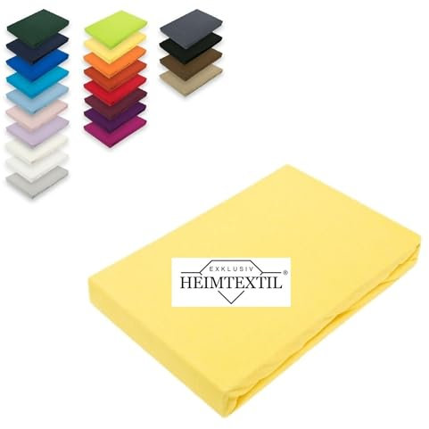 EXKLUSIV HEIMTEXTIL Jersey Spannbettlaken Premium Marke 90-100 x 200 cm Gelb