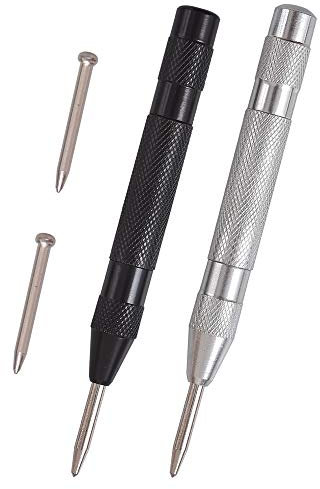 Cozihom Automatischer Körner, 12,7 cm, federbelasteter Mittellocher, verstellbare Spannung, mit 2 spitzen, 2 Stück