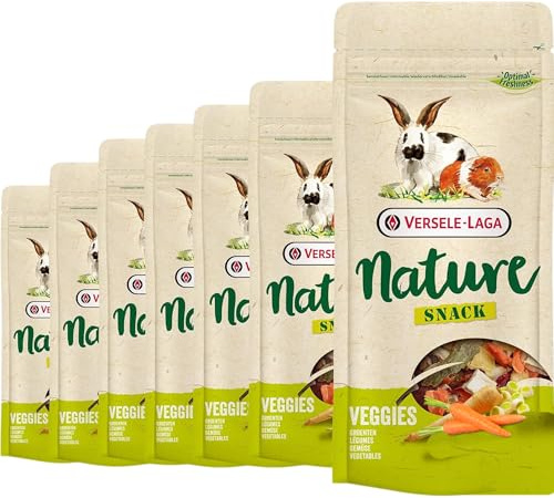VERSELE-LAGA - Nature Snack Veggies - Mélange de Légumes Riche et Varié pour Lapins et Rongeurs - 7x85g