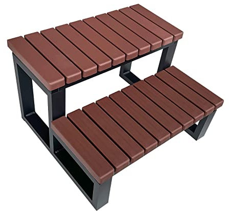 ACYED Marchepieds universels en aluminium pour jacuzzi, étagère de spa pour extérieur et intérieur, convient à toutes les formes et tailles de jacuzzi, marches de baignoire robustes et anti-rayures -