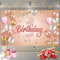 OSDUE Happy Birthday Banner, Geburtstag Dekoration Roségold, Deko für Mädchen und Frauen, Foto Hintergrund Poster für Geburtstagsfeier