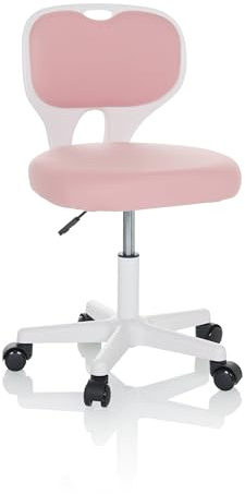 hjh OFFICE Silla de Escritorio Infantil KIDDY Top W Silla de Oficina Infantil de Tela Silla giratoria, Crece con el niño, Rosa, 736425
