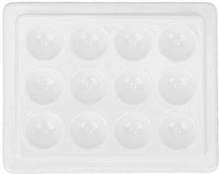 12 Wells Tavolozza di Colori per Porcellana Acquerello Bianco Antipolvere per Nail Art Pittura Vassoio di Miscelazione Artista Acquerello in Ceramica, Guazzo, Acrilico e Caseina