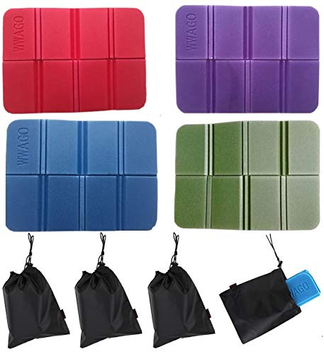 4 PCS Water Proof Camping Cushion Foam Foldable Seat Pad Ultralight 26g with 4 Storage Bag,Save Your Backpack Space and Reduce Weight,Hiking Seat Pad,Waterproof Seat Pad …