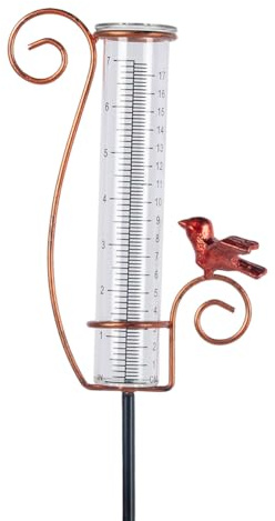 HOBYLUBY Cardinal Regenmesser für den Außenbereich, 17,8 cm, Metall, Regenmesser zur Messung von Niederschlag, Terrasse, Garten, Hof, Dekoration