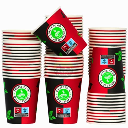 Einweg - Trinkbecher - 200 ml - 8 oz -kaffebecherhalter to go - Einweg-Kaffeetasse - Trinkbecher - Geburtstage - Kaffeetassen to go - Gießen Becher - Pappbecher - Trinkbecher 1000 Stück