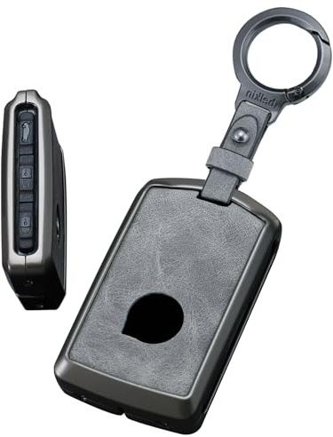 ontto Key Case Fits Volvo XC40 XC60 S90 XC90 S60 S90 V60 V90 T5 T6 T8 Polestar 1 Polestar 2 Leather Car Key Protective Case Key Cover Key Case 4 Buttons Grey A