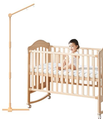 Xifamniy Baby Mobile Halterung für Kinderbett, Beweglich Mobile Halterung für Bettglocke, Holz Babybett Mobile Halterung für Wickeltisch, Sturz Verhindern Design