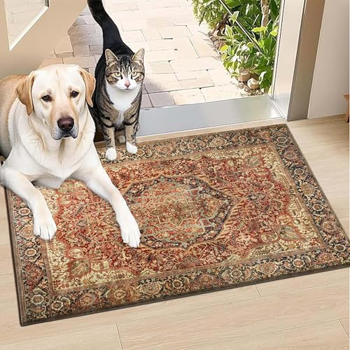 BedLooms Door Mat Indoor – Machine Washable Door Mats Outdoor – Heavy Duty anti Slip TPR Backing Front Doormats - Stylish & Large Perfect Dust Grabbing Entrance Doormat (Majestic, 60cm x 110cm)