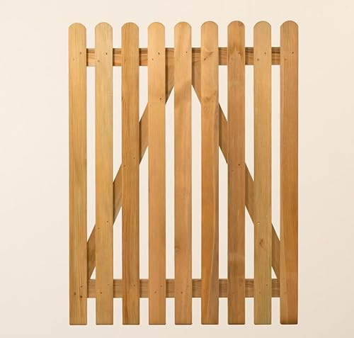 Wooden Garden Picket Gate Pedestrian Gate Wooden Pressure Treated 4ft 120cm,Wooden Garden gate, Garden Gates Wooden, Garden Gates Wooden Picket (120cm High x 75cm Wide x 7cm Deep)