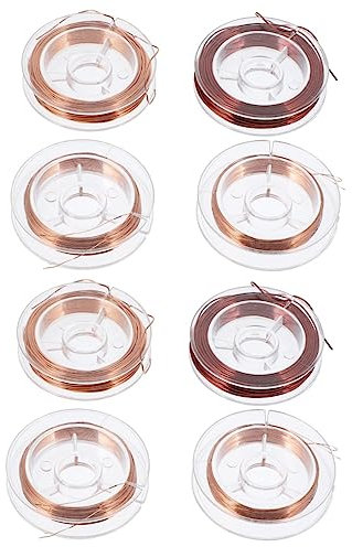 Gatuida 8 Rollen Lack Draht Drahtperlenfaden Schmuck Magnete Emaillierter Magnetwickeldraht Induktor Lackdraht Schmuckdraht Magnetdraht Veepower Drahtwicklung Kupfer