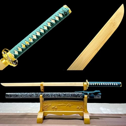 HJHUUA 103 cm natürliche Bambus-Samurai-gerade Schwerter,handgefertigtes Bokken,hölzernes Katana-Trainingsschwert für Geschenke,Kendo,Dekoration,Cosplay,Requisiten
